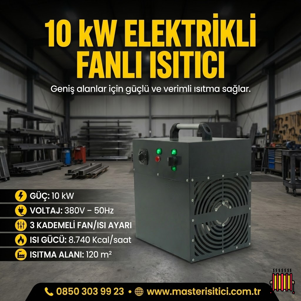 10 KW Sanayi Tip Endüstriyel Fanlı Elektrikli Isıtıcı